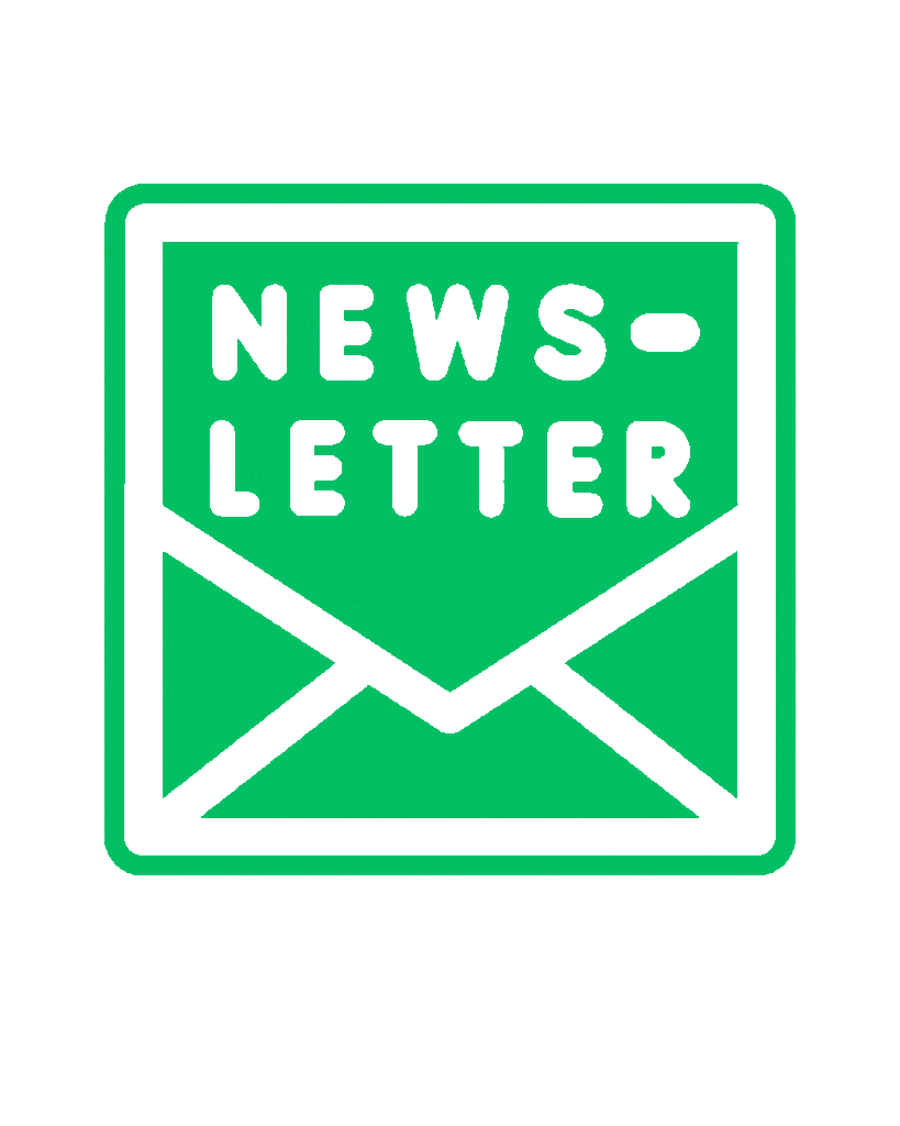 Newsletter Signup in a green and white flashing gif